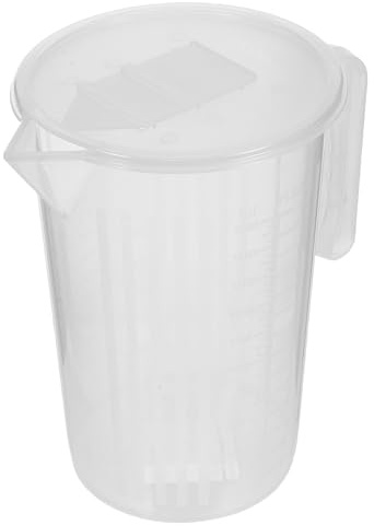 Toyvian Jarra Medidora de Plástico Engrosado 2000 Ml Tapa Deslizante Antigoteo, Doble Escala para Diestros y Zurdos, Vaso Medidor Grande para Cocina y Repostería Doméstica y Reutilizable
