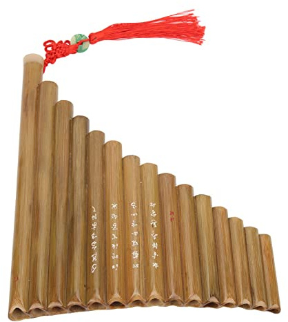 Eujgoov Panflöte 15 Pfeifen G-Taste, Bambus-Panflöteninstrument, Traditionelle Chinesische Musik-Panflöte für Anfänger und Studenten (Linke Hand)