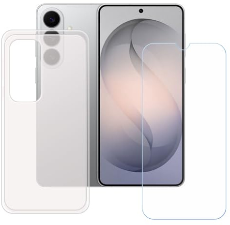 BMPNLSZ Funda para Samsung Galaxy S26 Plus Screen Protector, Translúcido Suave Silicona TPU Canica Carcasa Caso Case + Cristal Templado Film Vidrio (6,7)