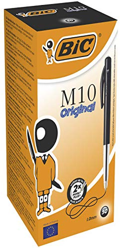 BIC Druckkugelschreiber M10 clic, 0.4 mm, Schachtel à 50 Stück, schwarz