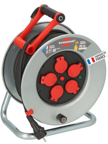 Brennenstuhl 1207951 Silver XL - Avvolgicavo elettrico, IP44 40 m H07RN-F 3G2,5