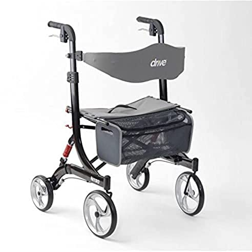 Drive Devilbiss Black Nitro Wheel Rollator with Backrest, Seat and bag