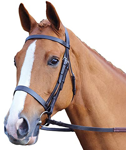 Shires Aviemore Plain Bridle With Rubber Grip Reins - Black: Full