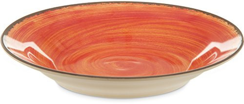 Carlisle 5400352 Mingle Melamine Rimmed Soup Bowl, 28.5 Oz, Fireball (Set of 6)