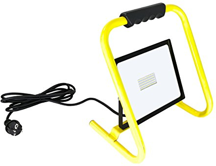 Trango G1505-503 IP65 LED Arbeitsstrahler 50 Watt Baustrahler 3000K warmweiß inkl. 3m Kabel & Standgestell I Baustellenleuchte I Werkstattstrahler I Arbeitsscheinwerfer *WORK* Baustrahler Flutlicht