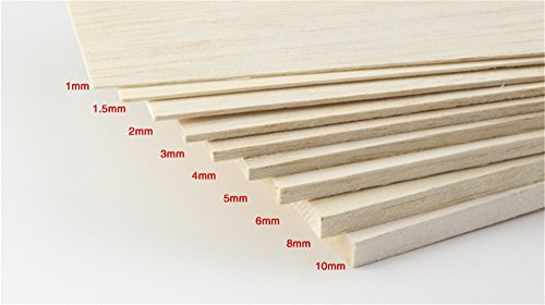 ELErc Balsa Wood Bundle AAA+ Balsa Wood Sheet Special for RC Airplane and Boat Model Making DIY Pieces 500mm(long) 100(wide) mm and Thickness 1.0mm (1 * 100 * 500mm)