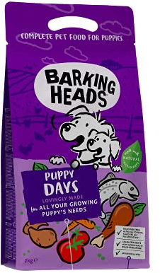 Barking Heads Puppy Days Trockenfutter für Welpen, 100% Natürliches Hundetrockenfutter mit Huhn und Lachs, Natürliche Tiernahrung für Welpen Aller Rassen, Hundefutter Getreidefrei, 2 kg