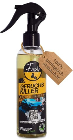 Detailify Geruchsneutralisierer Freshy Auto Geruchskiller Lufterfrischer Geruchsentferner Innenraumspray gegen Nikotingeruch, Tiergeruch, Rauchgeruch Nanosilber KFZ | Umweltfreundlich