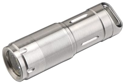MecArmy X2S - Linterna LED de acero inoxidable, mini linterna recargable EDC con carga micro USB, bolsillo pequeño, compacto, 130 lúmenes, linterna de mano impermeable para exteriores (pulida)