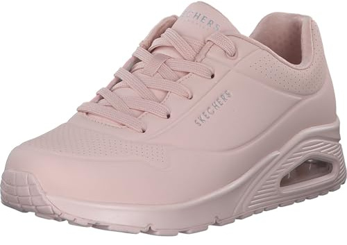 Skechers Women's Uno Frosty Kicks Sneaker, Lt Pink Durabuck Textile Trim, 41 EU
