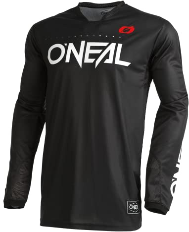 O'NEAL | Motocross-Shirt langarm | MX MTB Mountainbike | Leichte Materialien, Lasergeschnittene Belüftungslöcher, Ergonomischer Schnitt | Hardwear Jersey Elite Classic V.22 | Erwachsene | Schwarz | XL