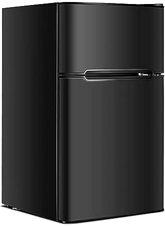 GOPLUS Frigorífico con congelador – Combinación de congelador/90 l de capacidad total útil, 27 l congelador/termostato ajustable/iluminación interior LED/tope de puerta intercambiable (negro)