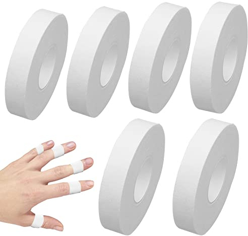 6 Rolls Athletic Tape, First Step Cohesive Bandage Self Adhesive Boxing Tape Sports Zinc Oxide Strapping Tape Goalkeeper Wrist and Finger Tape for Knee, Hands, Ankle, Rugby, Football, Gymnastics