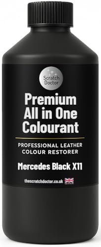 The Scratch Doctor All in One Leather Dye for Mercedes Self Seal Repair Paint for Leather Car Seats & Interior (Black X11)