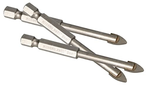 KOTARBAU® 3 x Broca para taladrar Vidrio y Azulejos de cerámica, 6 mm, Punta de carburo de tungsteno en Forma de Diamante, Broca para Cristal, Vástago Hexagonal, Punta de Lanza, 3 Unidades