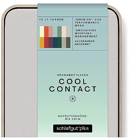 schlafgut Cool Contact Microfaser Spannbettlaken bis 200x200cm, Grey Light kühlend kalt