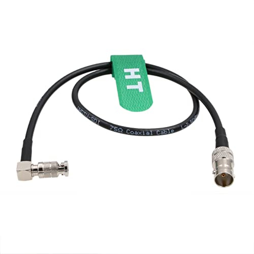HangTon Câble Vidéo SDI 6G HD Micro BNC vers BNC Femelle Adaptateur pour Blackmagic Video Assist 4K 5 Monitor, Angle Droit Haute Densité 15cm