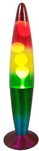 Trendi®16 Inches Tall/Aluminium Base/Soothing Motion/Lamp for/Relaxation/Room Decoration/Cable 1.6m (Rainbow)