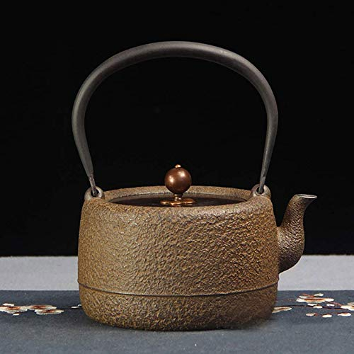 OURECO Théière En Fonte Bouilloire À Thé Théière Pure Handwork Retro, Tetsubin Style Japonais En Fonte Hobnail Théière Bouilloire 1,2 L, Service À Thé, Préservation de La Santé