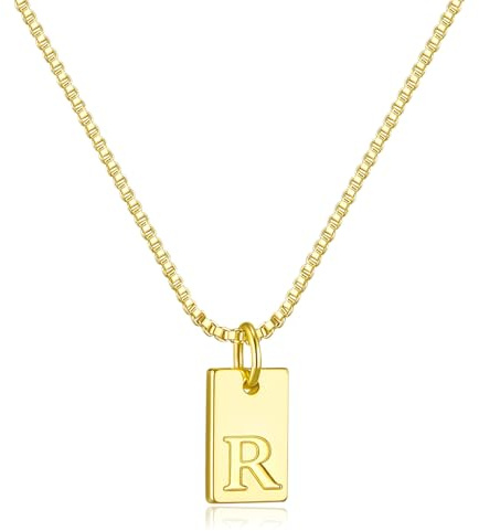 Initial Necklaces for Women 14K Gold Plated Letter Necklace Dainty Waterproof Pendant Necklace Personalized Gifts Trendy Gold Jewelry
