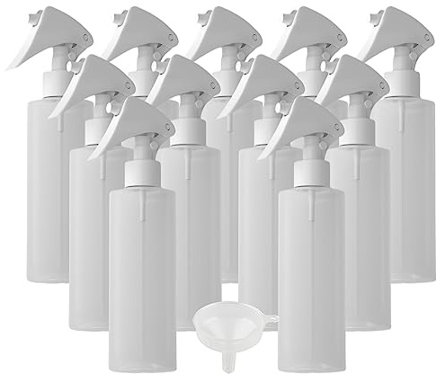 LusDoly 12 Piezas 250ml Transparente Recargable Botellas Sprayer Fina Botella de Spray Vacías Plástico, para Artículos de Agua Cosmético Plantas Flores Peluqueria