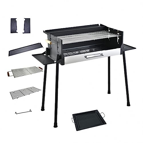 MAOTN Tragbarer, umlaufender, winddichter Carbon-Ofen für den Außenbereich, Holzkohle-Edelstahlgrill für den Haushalt, zusammenklappbarer Camping-Grillofen mit großer Kapazität,Style3,Size
