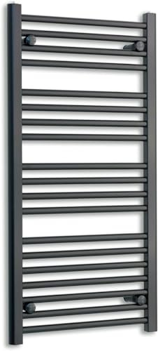 450mm Wide Black Heated Towel Rail Straight Flat Bathroom Warmer Radiator Rack Central Heating Turkish Zone (450x1000)