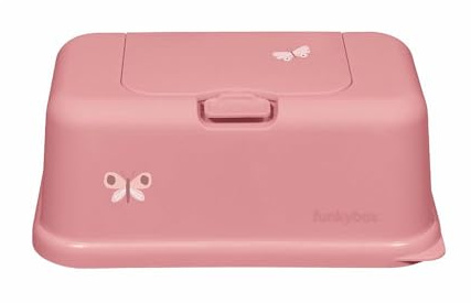 Funkybox Aufbewahrungsbox für Feuchttücher, neutrales schönes Beige mit Segelbootmotiv, perfekt für den Wickeltisch (Schmetterling, Groß)