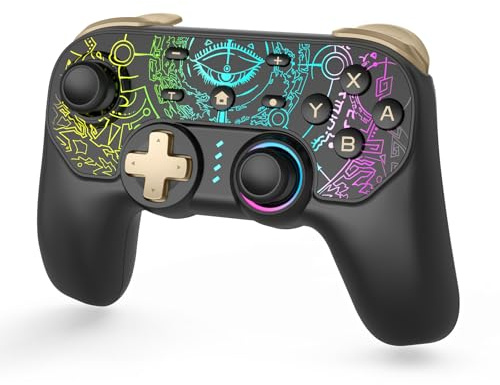 DYONDER Switch Controller Compatible with Switch/Lite/OLED, Pro Controller With RGB Mode, Remote Supports Multi-Platform with 1000mAh Battery, Turbo, Wake-up Function