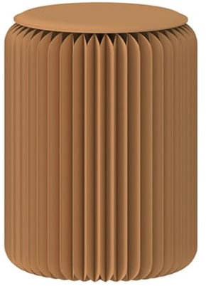 DMBAOD Sgabello Pieghevole in Carta, Sgabello con Struttura a Nido d'Ape, Sgabello Rotondo, tavolino dal Design Moderno, Sgabello Pieghevole Portatile in Carta Carta Kraft Marrone 32 * 30cm