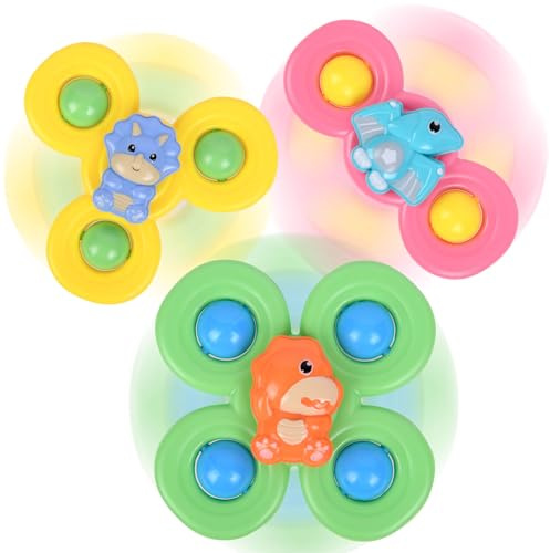 Ainiv 3PCS Jouet de Bain pour Bebe, Spinner Bebe Ventouse | Jouet Ventouse Bebe, Jouets Ventouse Spinner, Rotatives Jouets Cadeau pour Tout-Petit, Enfants, Filles, Garçons