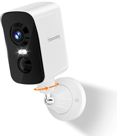 fanxiang Caméra de Surveillance Extérieure 2K sans Fil, WiFi, Détection et Suivi des Personnes PIR, Alarme de Mouvement, Vision Nocturne en Couleur 10M, Audio Bidirectionnel, Projecteur, IP65