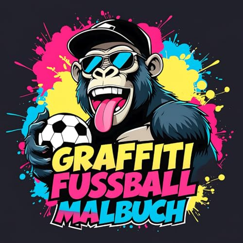 Graffiti Fussball Malbuch: 50 coole Street-Art-Fußballdesigns mit Tieren für Teenager, Jungen, und Kinder ab 8 Jahren – Perfekt für Entspannung und Kreativität