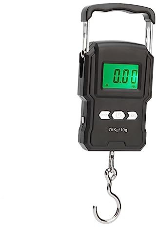 VALICLUD 75kg Handgehaltene Digitale Kofferwaage Mit Lcd-display Tragbare Hängewaage Für Geeignet Für Gepäck Und Angeln Schwarz