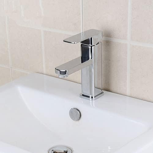 Basin Taps Square Bathroom Sink Taps Modern Waterfall Basin Mixer Tap Smooth Chrome Single Lever Hot and Cold Lavatory Vanity Sink Tap