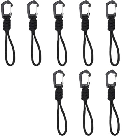 DIYCUT 8 Piezas Paracord Trenzado a Mano Mosqueton, Llavero en Cuerda Militar, Mosquetones Pequeños Antióxido, para Senderismo, Alpinismo, Camping y Actividades Exteriores