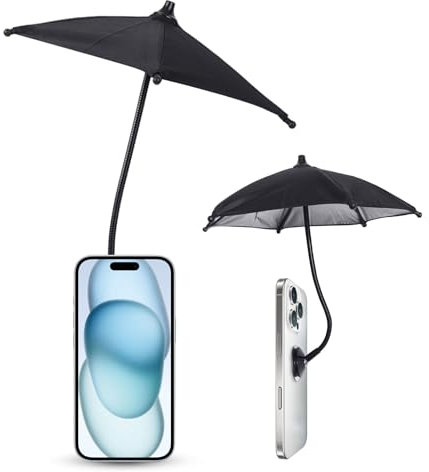 JTENGYAO Magnetic Phone Sunshade Umbrella, Phone umbrella for sun with Flexible Angle Design,Portable Anti-Glare Sun Shade Cover, for iPhone 16/15/14/13/12 Series & Non-Magnetic Android Devices