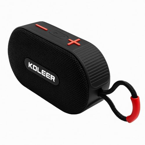 RigWig H32 Bluetooth 5.4 Outdoor Mini Speaker – Portable Wireless Speaker with Subwoofer, TWS, FM, TF, USB, Mic – High Power Sound, 1200mAh, 8H Playtime (Black)