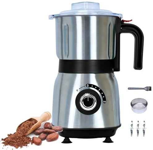 Moulin À Épices Électrique Professionnel, Moulin À Grains en Acier Inoxydable De 600 ML, Polyvalent pour Les Épices, Les Herbes, Le Café, Les Céréales, Broyeur Électrique Puissant