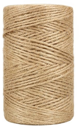 492 Feet Jute Twine, 2mm Jute Twine String for Climbing Plants, Tomatoes, Crafts, Gift Wrapping and Decoration (Brown)