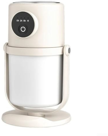 Oniissy Humidificador pequeño portátil con soporte giratorio de 360° y tecnología de niebla fría para uso doméstico, oficina y viajes (blanco claro)