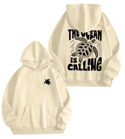 Generisch Sweat à capuche pour femme avec motif floral dans le dos - Pull à capuche avec cordon de serrage - Coton respirant - Coupe ample - Veste à capuche baggy confortable - Sweat à capuche pour