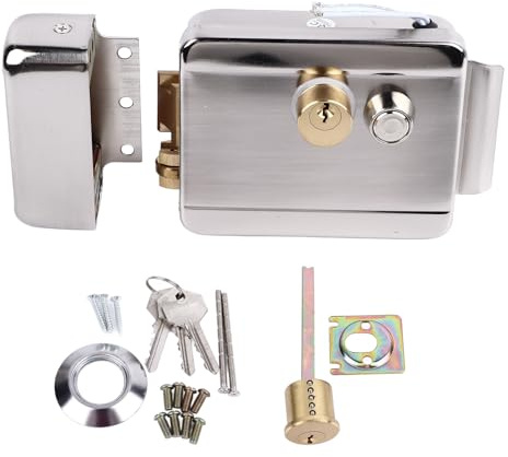 Cerradura de Puerta de intercomunicador con Timbre de Control eléctrico, Cerradura Doble de Doble Cabezal para de Seguridad, Cerradura de Puerta electrónica de 12 V con Control