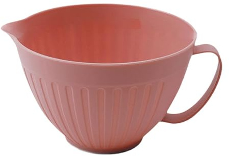 rockible 1 Pieza Bol para Mezclar con Asa Alargada y Vertedor Ensaladera Funcional para Recetas Cuenco de Cocina Seguro Material Pp Adecuado para Servir, Rosa, tal como se describe