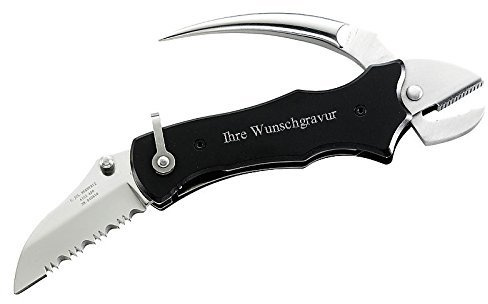 Herbertz Seglermesser, mit Zange und Marlspieker, AISI 420, Aluminium, Nylonetui