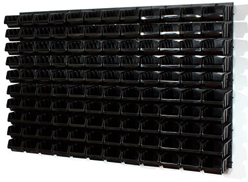 126 teiliges Wandregal Lagerregal Stapelboxen Wandplatten Schwarz POP Serie Gr. 2 Lager