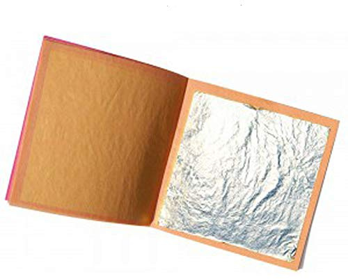 Blattsilber Essbar, 100% Reinheit 999/1000 Essbar, 40mm x 40mm, 10 Stück