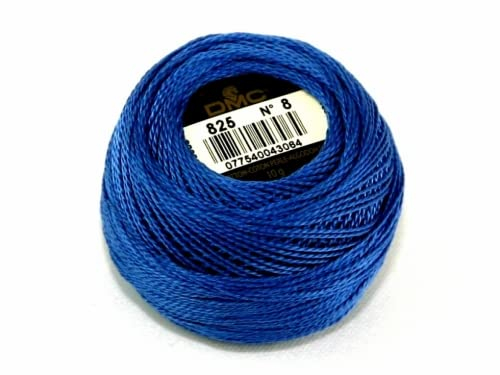 DMC Baumwoll-Perlgarn, Größe 8, Farbe 825, 10-g-Knäuel