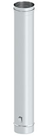 Schornstein - Längenelement 1000 mm mit Ablassschlaufe, 115mm Durchmesser, 0,6mm Wandstärke, Edelstahl
