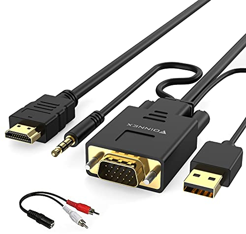 Cavo VGA a HDMI, Adattatore VGA a HDMI Vecchio PC di Stile a Nuova TV/Monitor con HDMI,VGA a HDMI Cavo Convertitore con Audio per Computer Portatile a Proiettore, Maschio a Maschio 6FT/1.8M